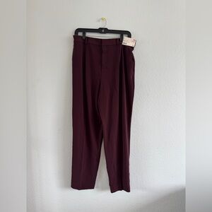 Uniqlo Women's Drape Tapered Ankle Pants in Wine NWT